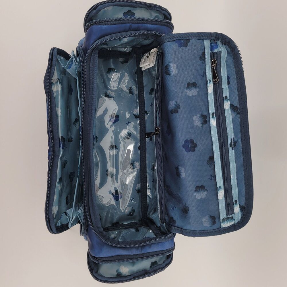 lug 2-Piece Set Trolley And Mini Trolley Cosmetic Cases Shibori Blue - Picture 6 of 8